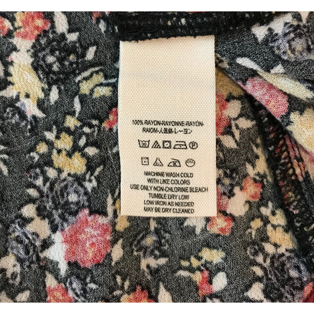 Free People Wildflower Fields Tunic XS Floral Bell Sleeve Boho Top - Picture 10 of 11